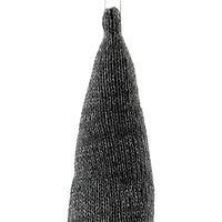 8" Metallic Gray Knit Gnome Head LED Ornament