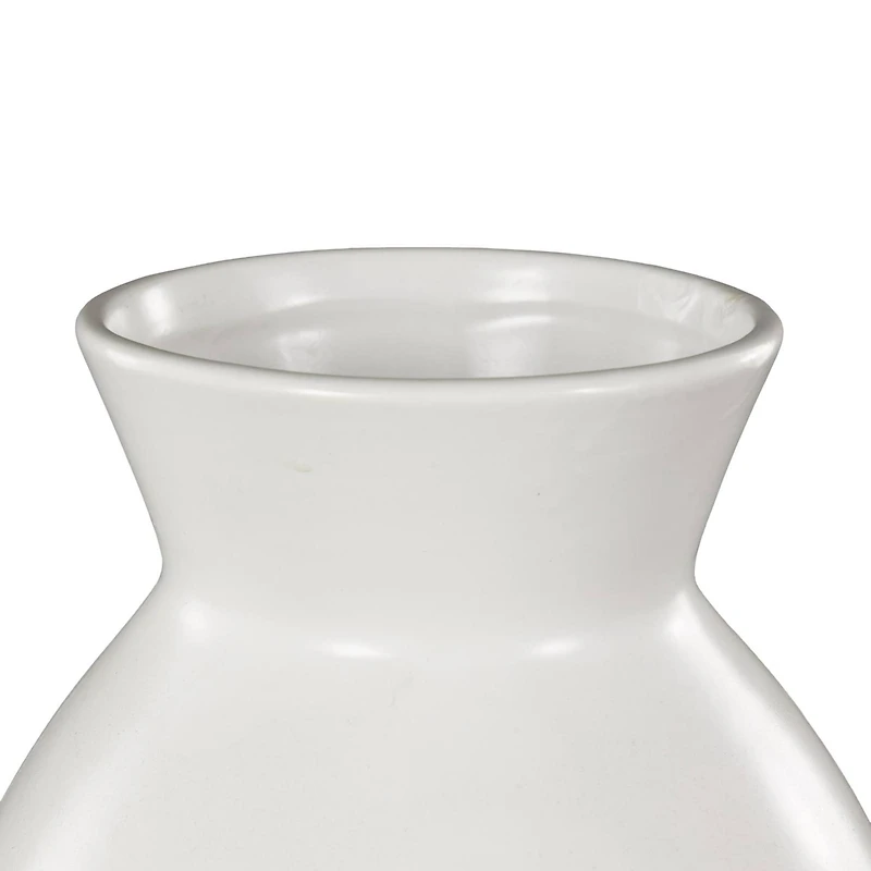 8" White Speckled Ceramic Minimalistic Vase