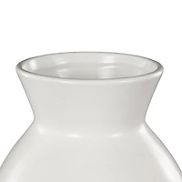 8" White Speckled Ceramic Minimalistic Vase