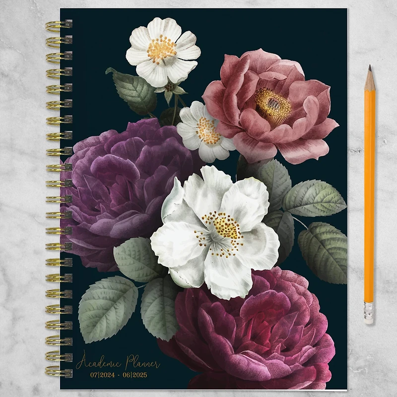 TF Publishing 2024 - 2025 Peony & Petals Medium Spiral Planner
