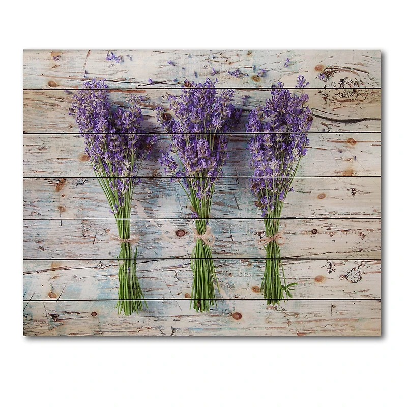 Designart - Fresh Lavender On Wood