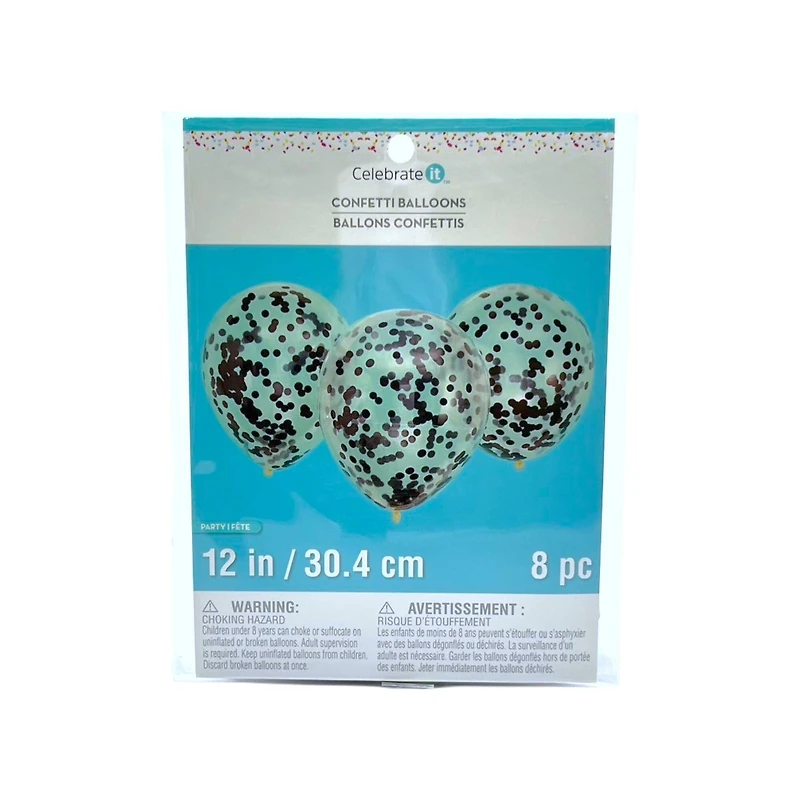 12 Packs: 8 ct. (96 total) 12" Confetti Balloons by Celebrate It