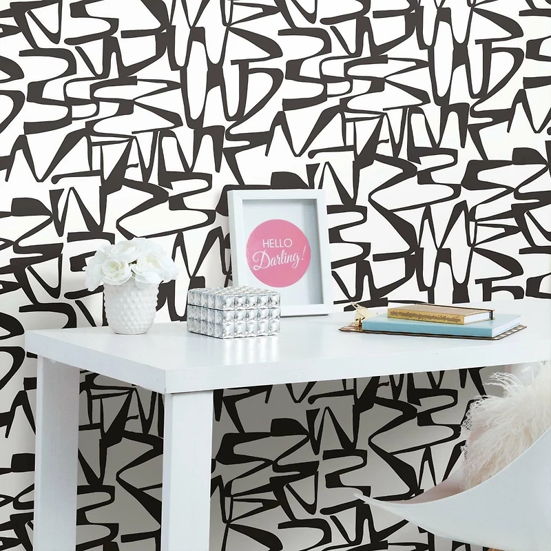 RoomMates Black Enigmatic Peel & Stick Wallpaper