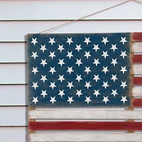 Glitzhome® Wooden American Flag Hanging Wall Decor