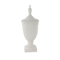 26" White Dolomite Country Decorative Urn