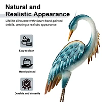 Glitzhome® 38.5" Metal Standing Crane Garden Statue with Stakes