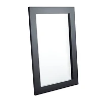 36" Black Rectangle Wood Contemporary Wall Mirror