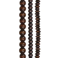 Dark Brown Wood Mixed Beads by Bead Landing®