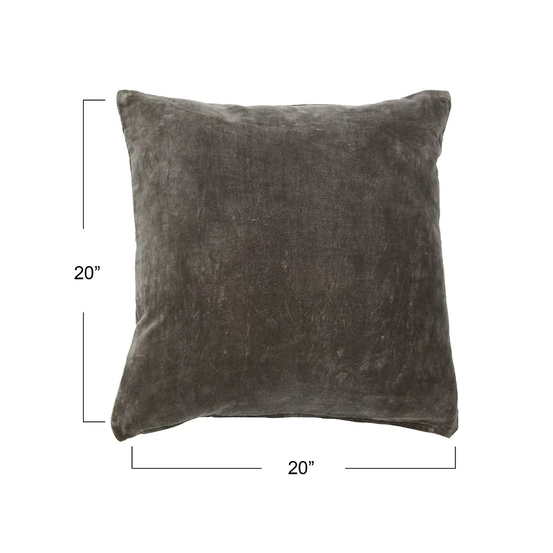 Hello Honey® Gray Square Velvet Knife Edge Pillow Cover