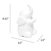 Simple Designs Porcelain Elephant Shaped Table Lamp