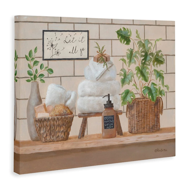 Stupell Industries Comforting Bathroom Spa Still Life Canvas Wall Art
