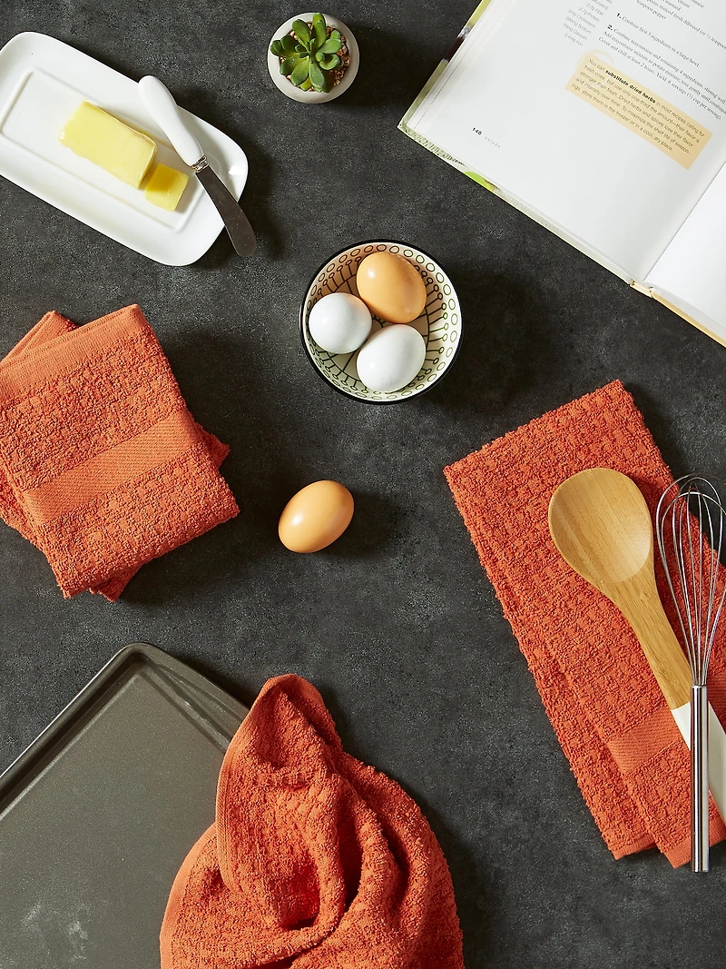 DII® Solid Spice Waffle Terry Dishtowel (Set of 4)