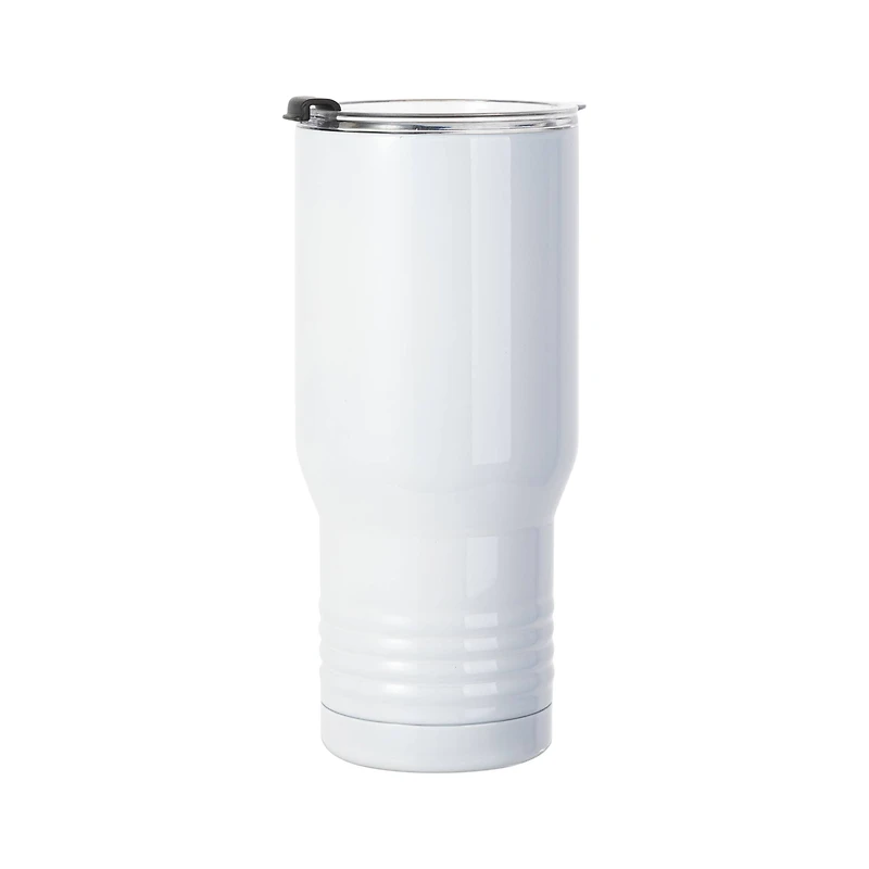 Craft Express 22oz. White Stainless Steel Tumbler with Ringneck Grip, 4ct.