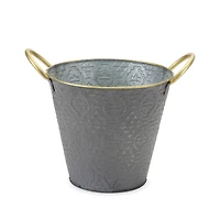 Metal Aztec Pail Planter Set