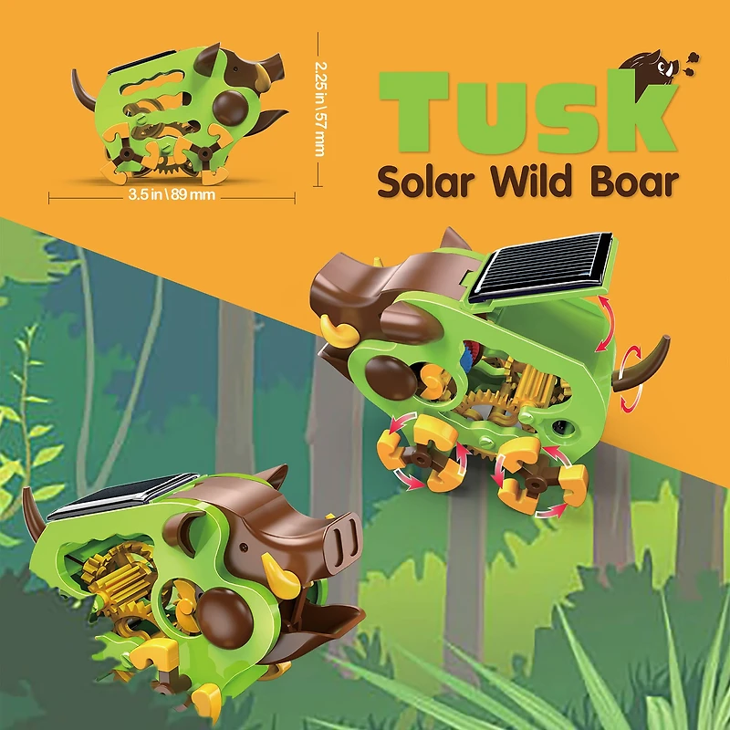 Teach Tech Tusk Solar Wild Boar Robot Crawler Building Set