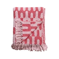 Hello Honey® 60" Red & Pink Patterned Throw Blanket with Fringe