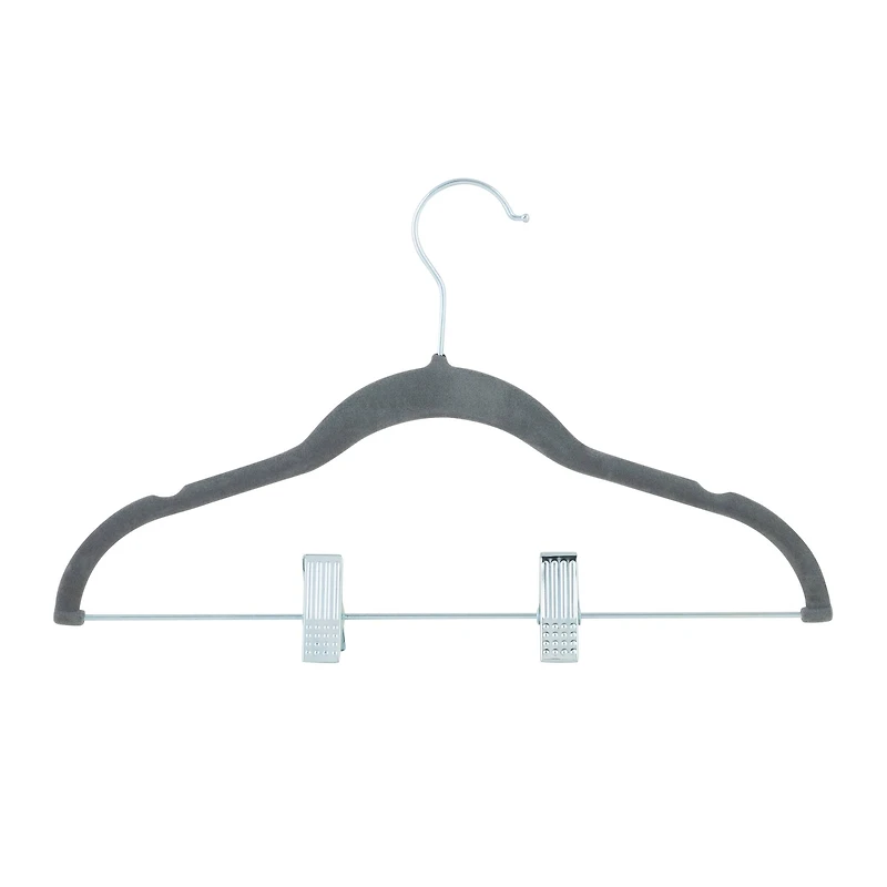 Simplify Children's Gray Velvet Hangers, 6ct.