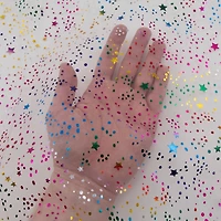 Wyla Light Pink Stars Mesh Polyester Fabric