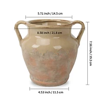 8.5" Green Terra Cotta Ceramic Vase by Ashland®