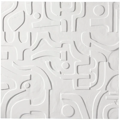 CosmoLiving by Cosmopolitan White Wood Intricately Carved Geometric Wall Decor 32" x 2" x 32"