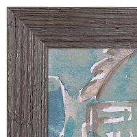 Blue Rug Pattern 20" x 30" Western Gray Framed Print