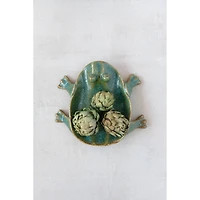 Hello Honey® Green Glazed Footed Frog Dish