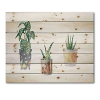 Designart - Three Potted Houseplants