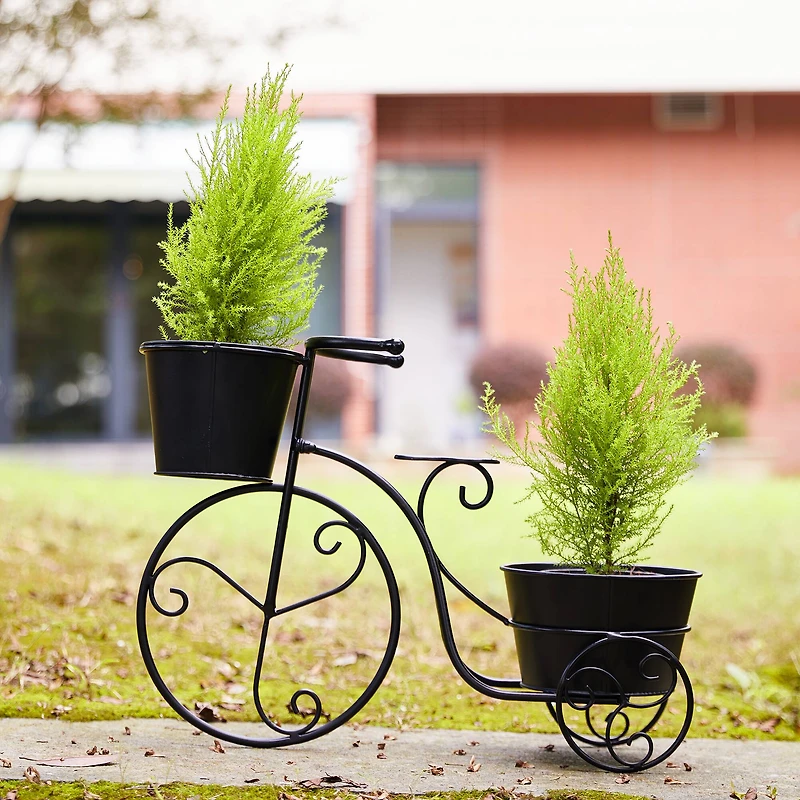 Glitzhome® 20.75" Black Metal Bicycle Planter