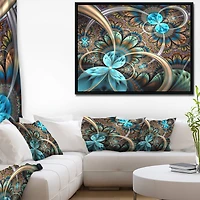 Designart - Light Blue Fractal Flower
