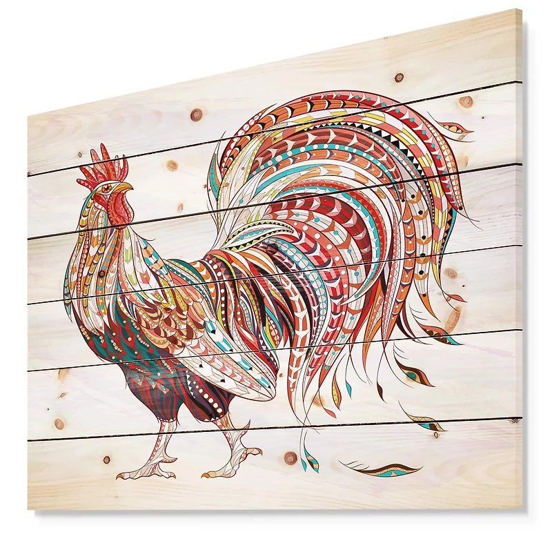Designart - Patterned rooster Symbol of chinese new year