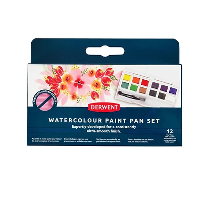 Derwent® 12 Color Watercolour Paint Pan Set