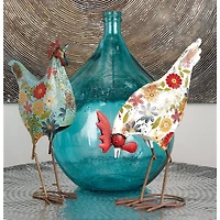 22" Turquoise Coastal Glass Vase