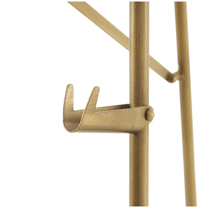 55.25" Gold Metal Large Foldable 2-Tier Display Easel with Scroll Finial