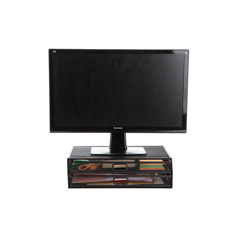 Mind Reader Monitor Stand with Drawer Storage