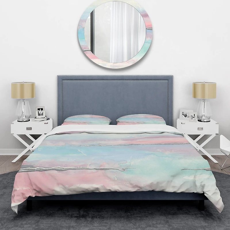 Designart 'Metallic Shabby Pink II' Shabby Bedding Set