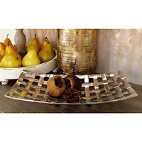 Silver Aluminum Contemporary Tray Set