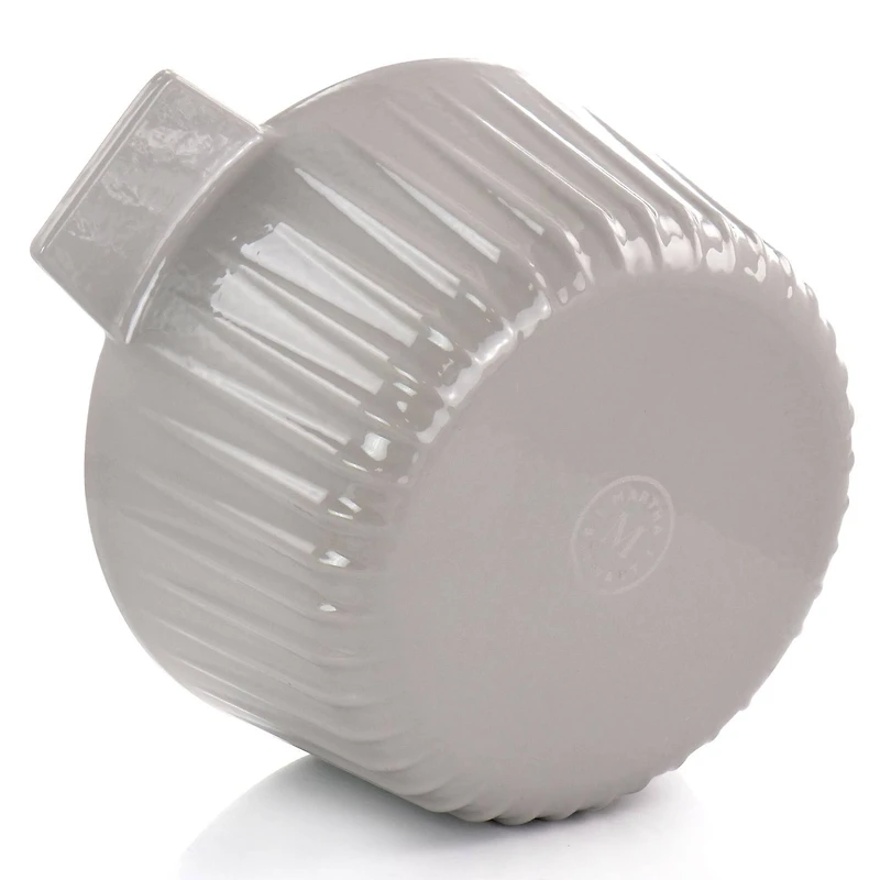 Martha Stewart 5qt. Warm Gray Enameled Embossed Stripe Cast Iron Dutch Oven with Lid