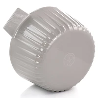 Martha Stewart 5qt. Warm Gray Enameled Embossed Stripe Cast Iron Dutch Oven with Lid