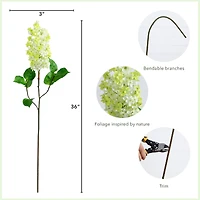 36" White Lilac Flower Stems, 3ct.