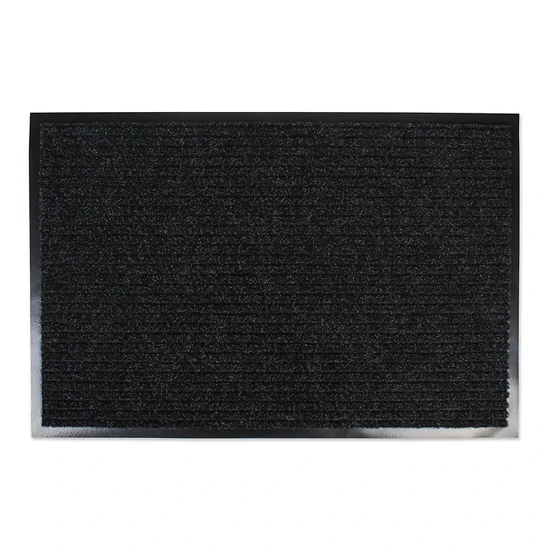 DII® J&M Charcoal Ribbed Walk Off Utility Mat, 30" x 48"