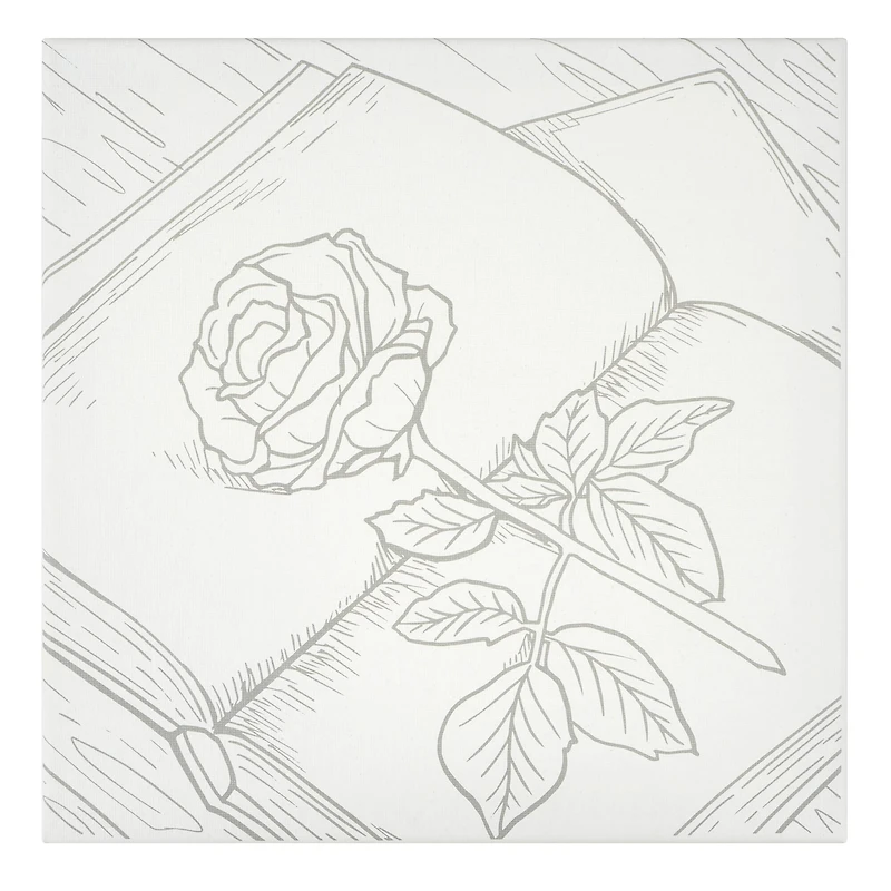 11" x 11" Rose & Book Canvas Painting Kit by Craft Smart®