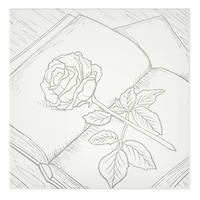 11" x 11" Rose & Book Canvas Painting Kit by Craft Smart®