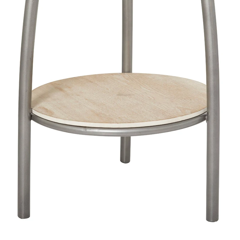 Silver Metal Modern Coat Rack, 73" x  17" x  17"