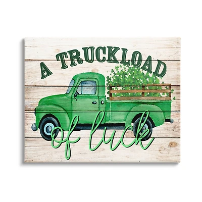 Stupell Industries Truckload Of Luck St Patrick's Day Farmhouse Canvas Wall Art