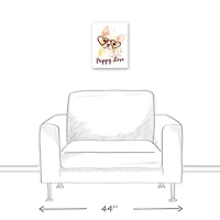 Heart Glasses Puppy Love 11" x 14" Canvas Wall Art