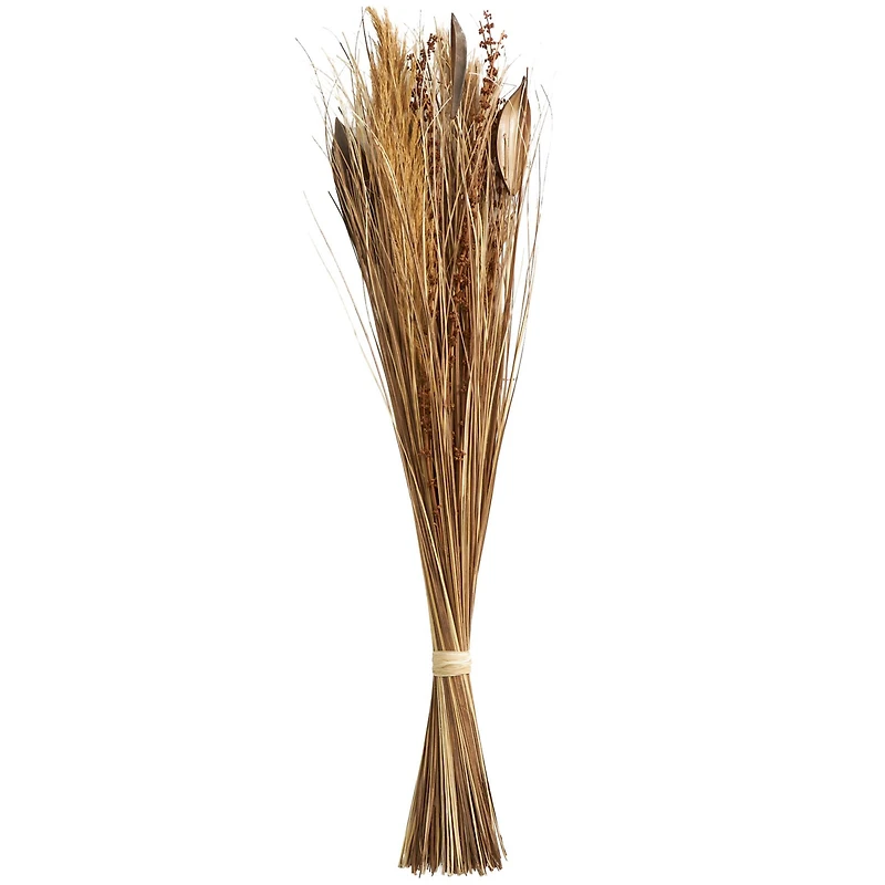 Brown Dried Large Leaf Plant & Branch Bundle