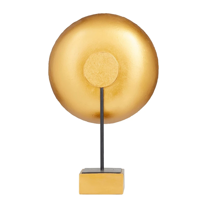 Gold Polystone Glam Sculpture, 20" x 13" x 6"