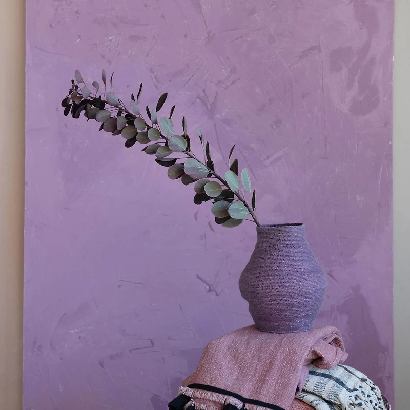 10.5" Lilac Hand-Woven Seagrass Basket