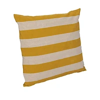 Hello Honey® 20" Yellow & Natural Cotton & Linen Striped Pillow