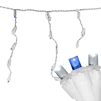 100ct. LED Wide Angle Icicle Christmas Lights With White Wire